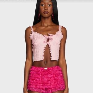 pink tank top / tie top. brand new with tags size small 
retails for 38